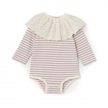 帶蕾絲圍兜連體衣