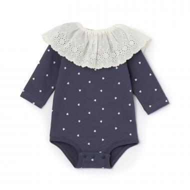 帶蕾絲圍兜連體衣