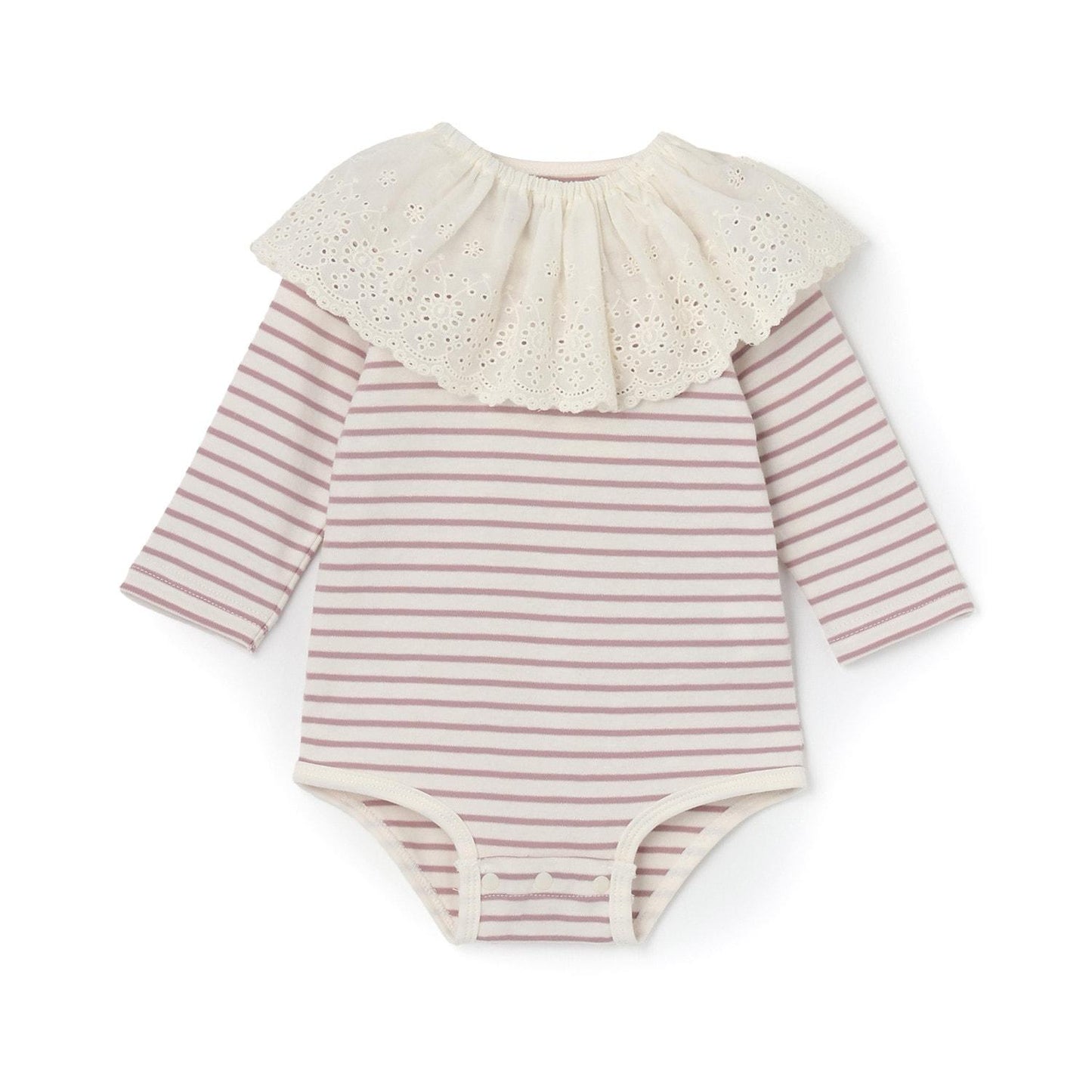 帶蕾絲圍兜連體衣