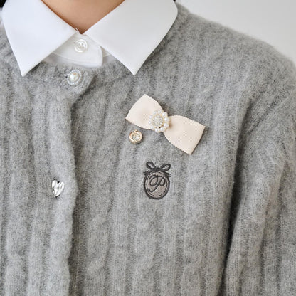 水晶蝴蝶結胸針