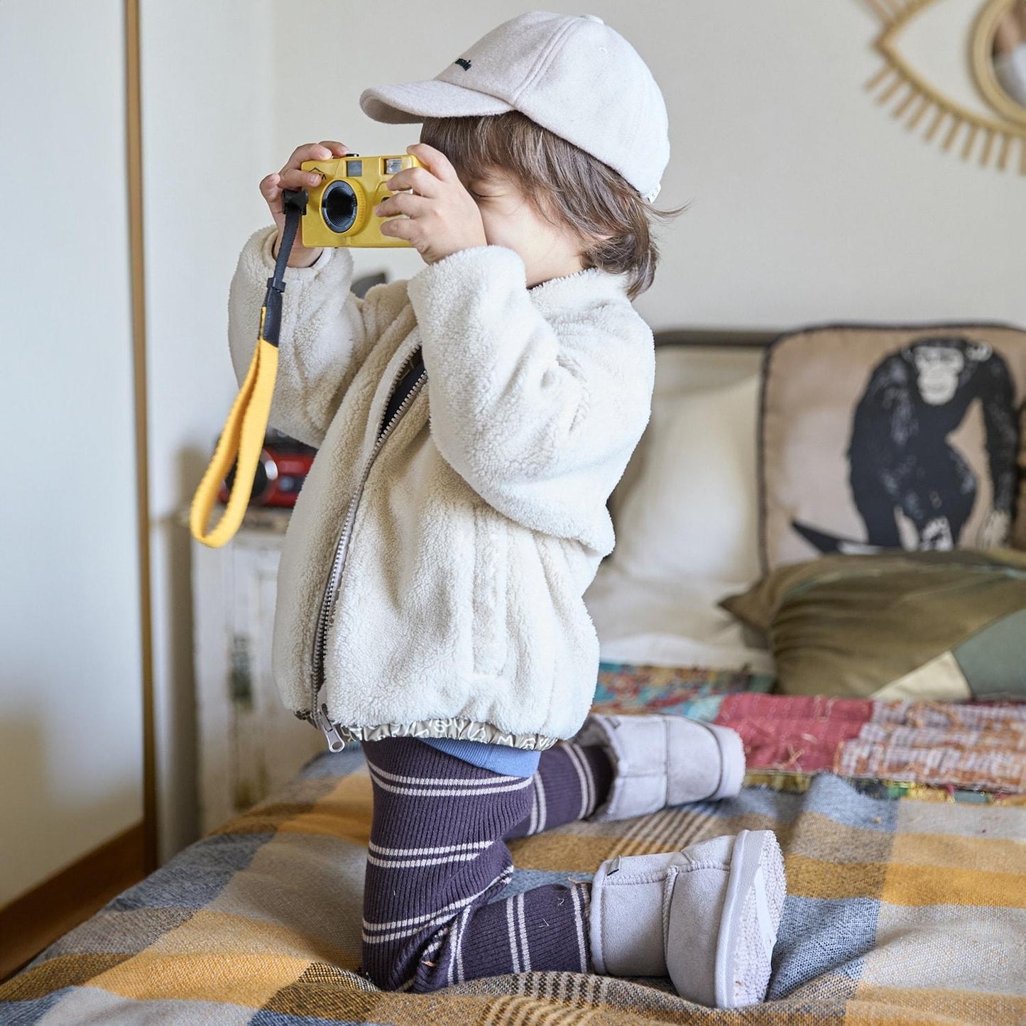 【可水洗】多色條紋針織打底褲