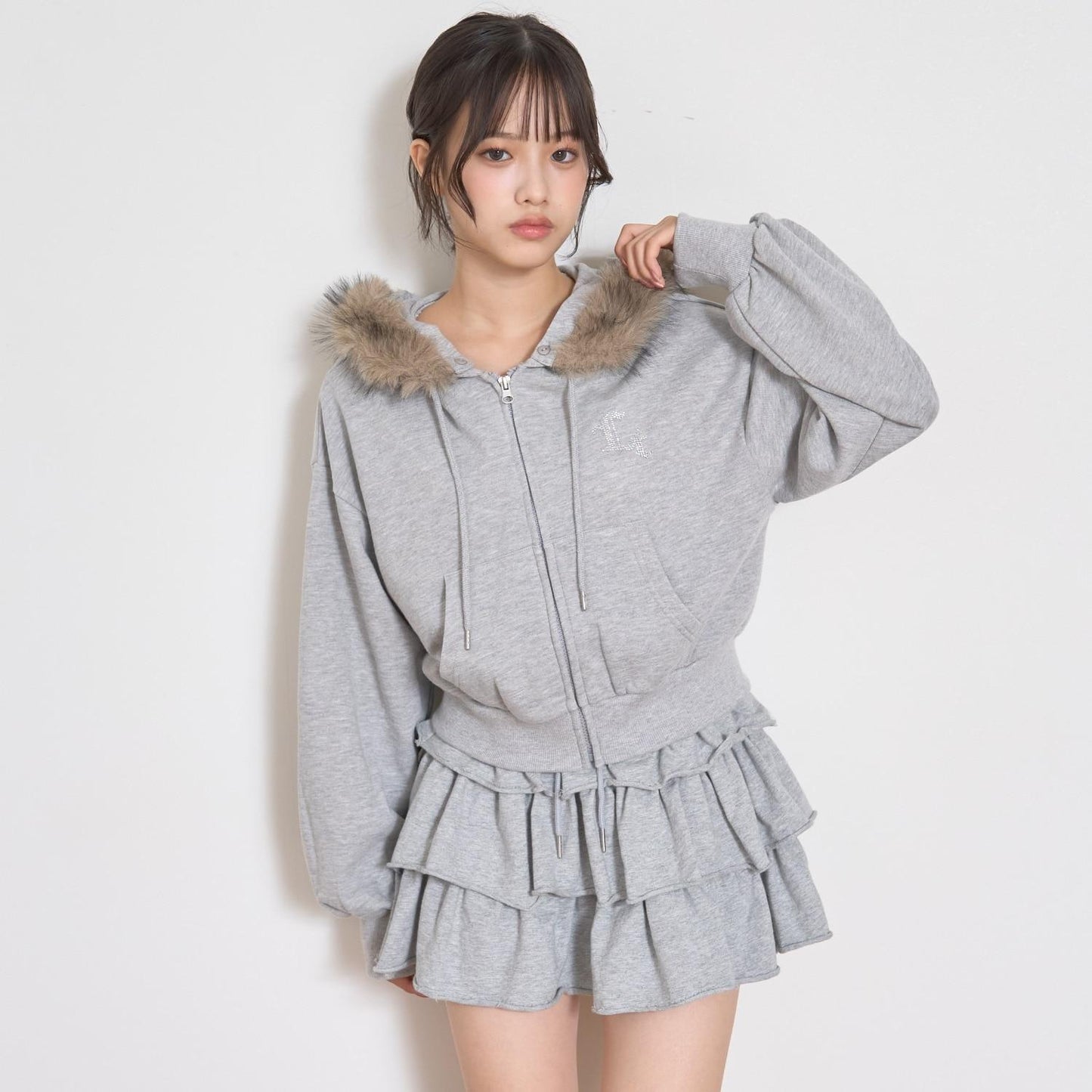 【可套裝】層疊剪裁荷葉邊迷你裙