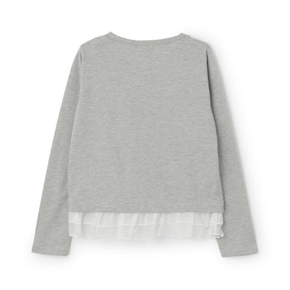 網紗荷葉邊長袖T恤