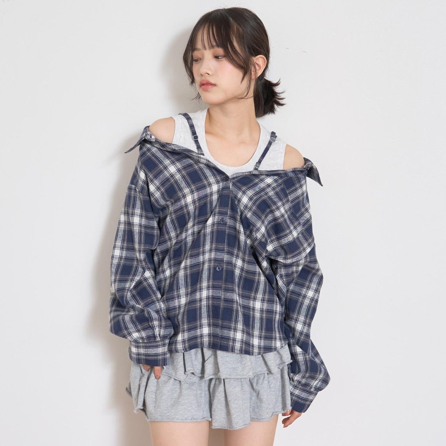 【可套裝】層疊剪裁荷葉邊迷你裙