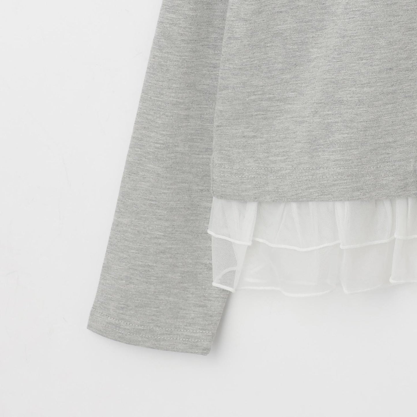 網紗荷葉邊長袖T恤