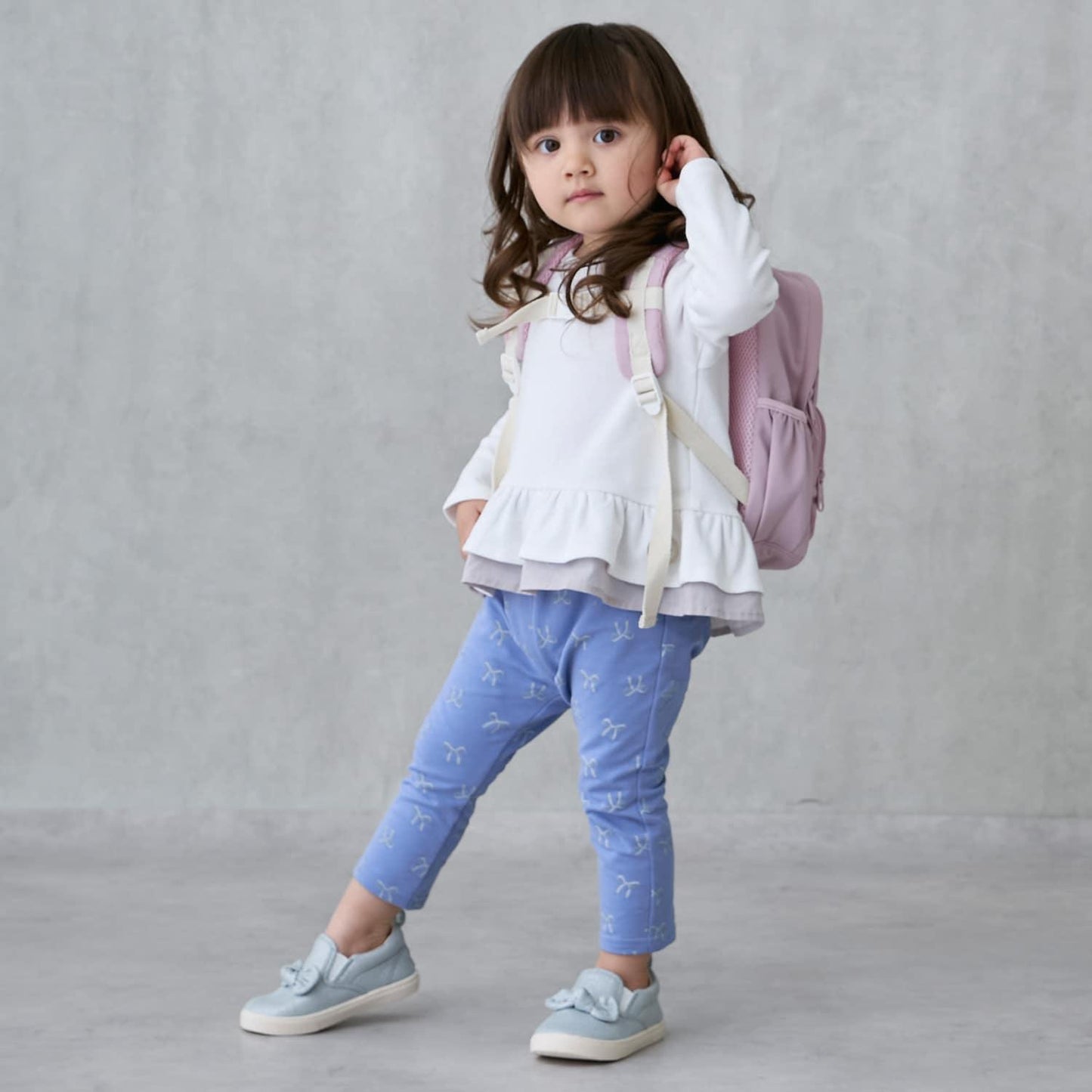 拼色雙肩包（S）