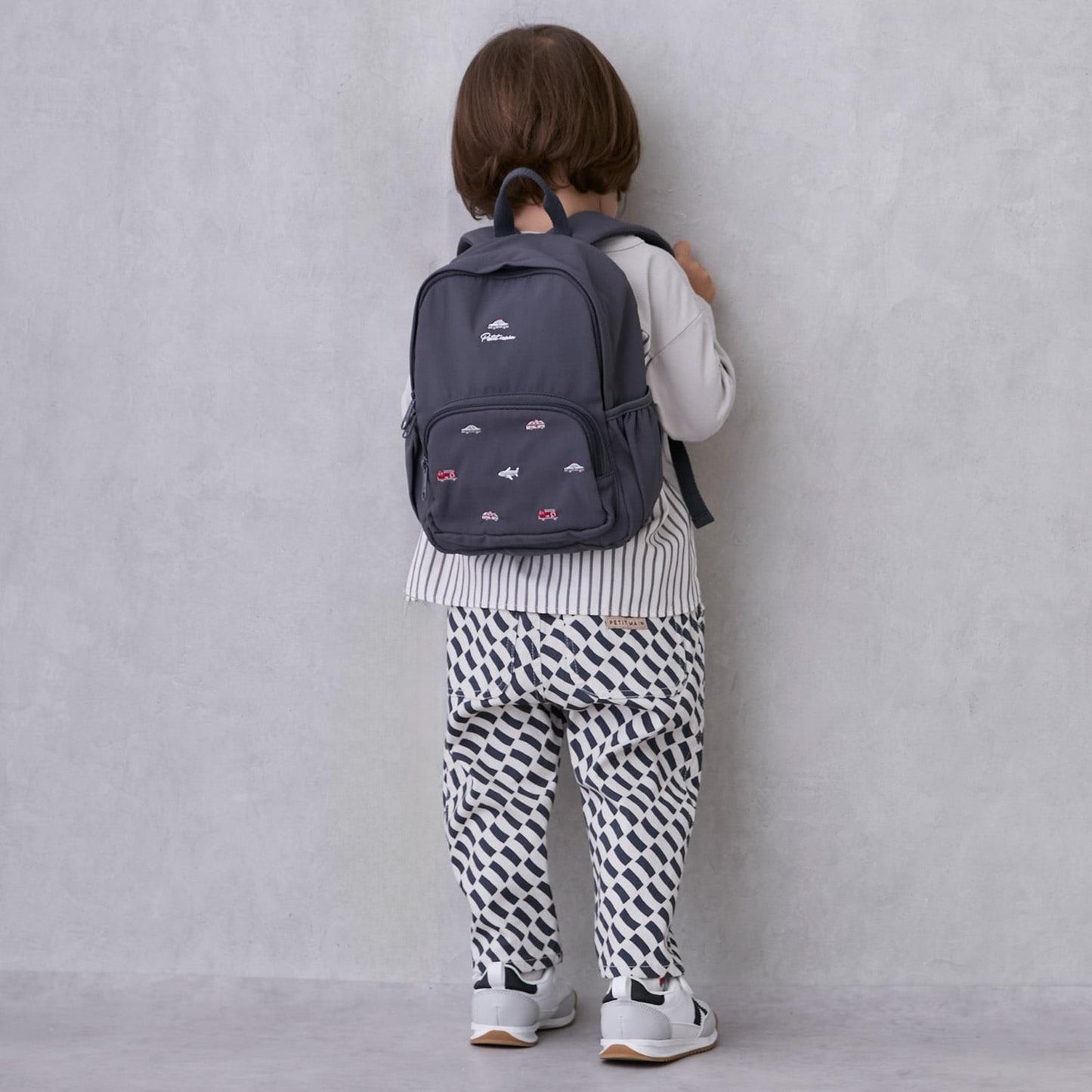 拼色雙肩包（S）