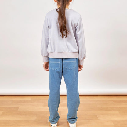 針織牛仔直筒褲