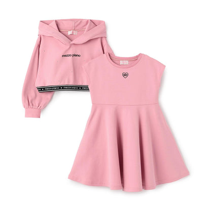 水鑽連帽衛衣&短袖連衣裙套裝