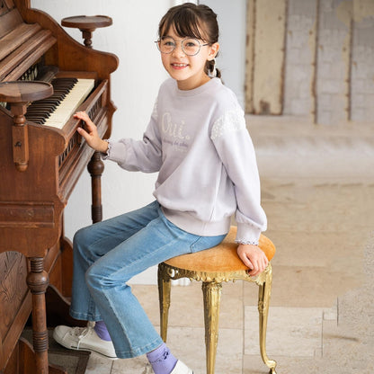 亮片衛衣 內襯毛圈 拼接蕾絲 休閒上衣