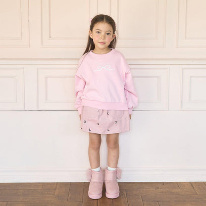 【毛球拜拜裡毛】蝴蝶結刺繡衛衣