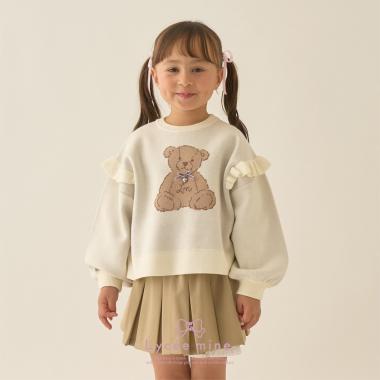 【Lycee mine 芭蕾系列】【如棉花糖般的穿著感】【可機洗】小熊提花毛衣