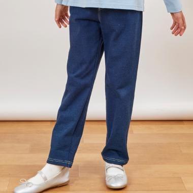 針織牛仔直筒褲