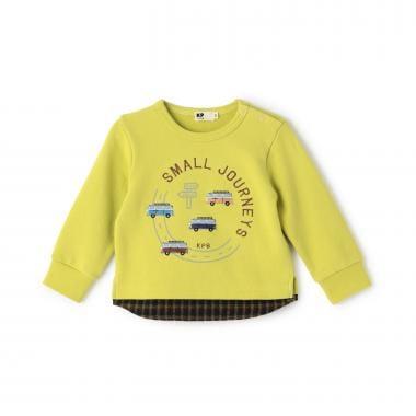 車刺繡×下襬格紋衛衣