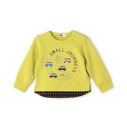 車刺繡×下襬格紋衛衣