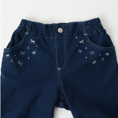 針織牛仔直筒褲