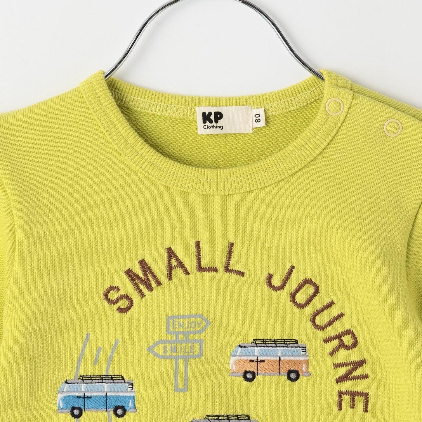 車刺繡×下襬格紋衛衣