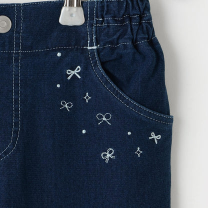 針織牛仔直筒褲