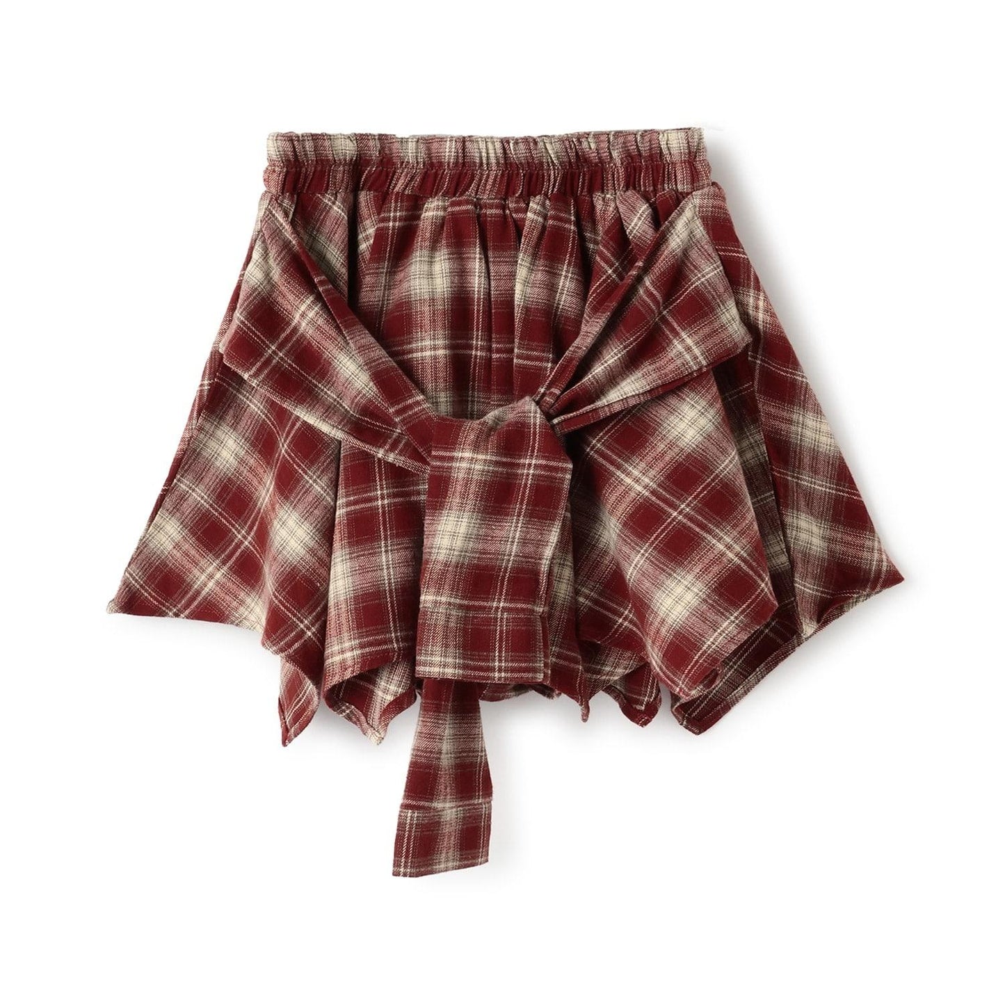 【LTXC】腰帶風格格紋裙褲