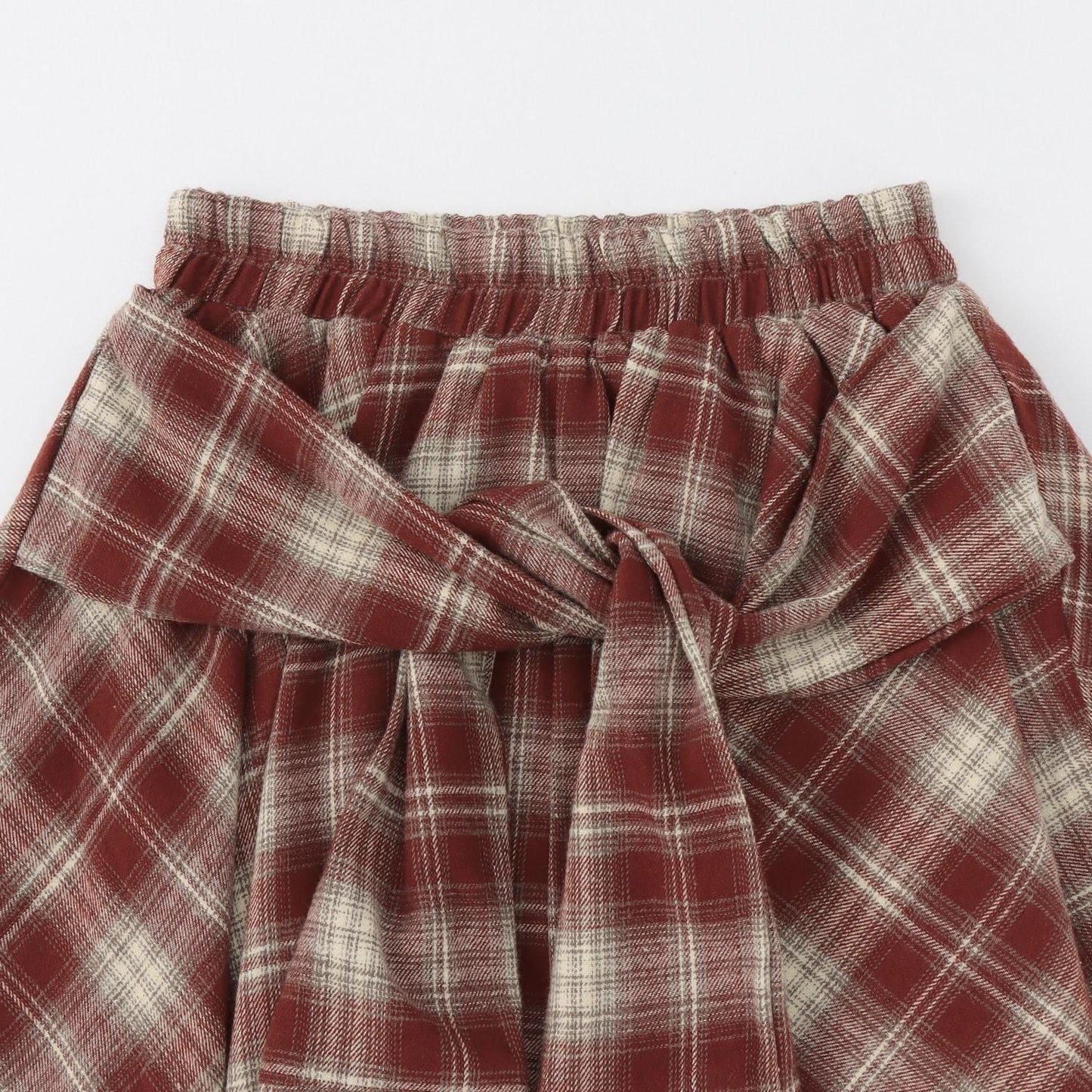 【LTXC】腰帶風格格紋裙褲