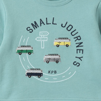 車刺繡×下襬格紋衛衣