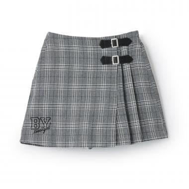 格紋半身裙褲