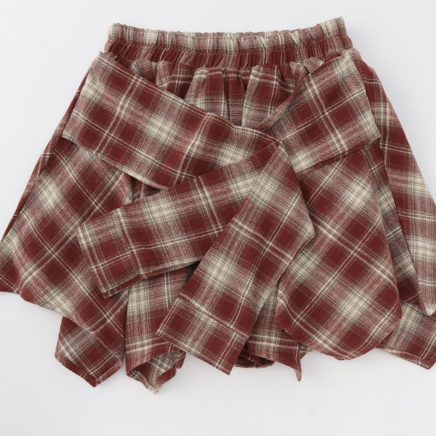 【LTXC】腰帶風格格紋裙褲