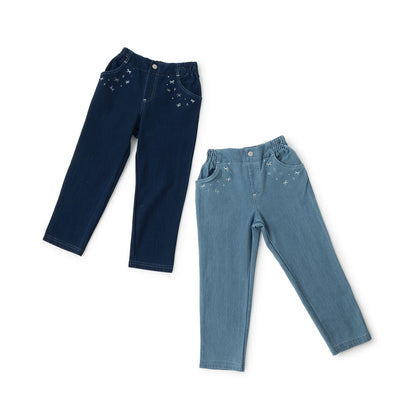 針織牛仔直筒褲