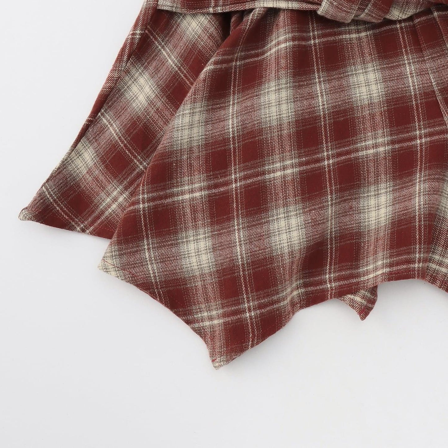 【LTXC】腰帶風格格紋裙褲