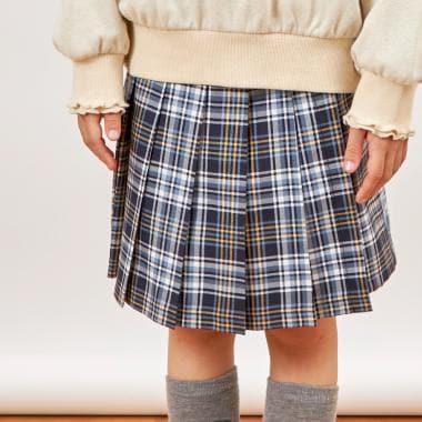格紋百褶裙褲