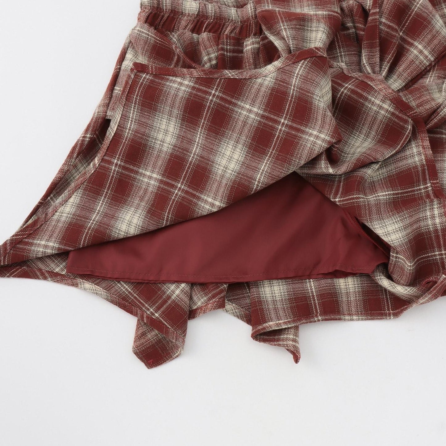 【LTXC】腰帶風格格紋裙褲