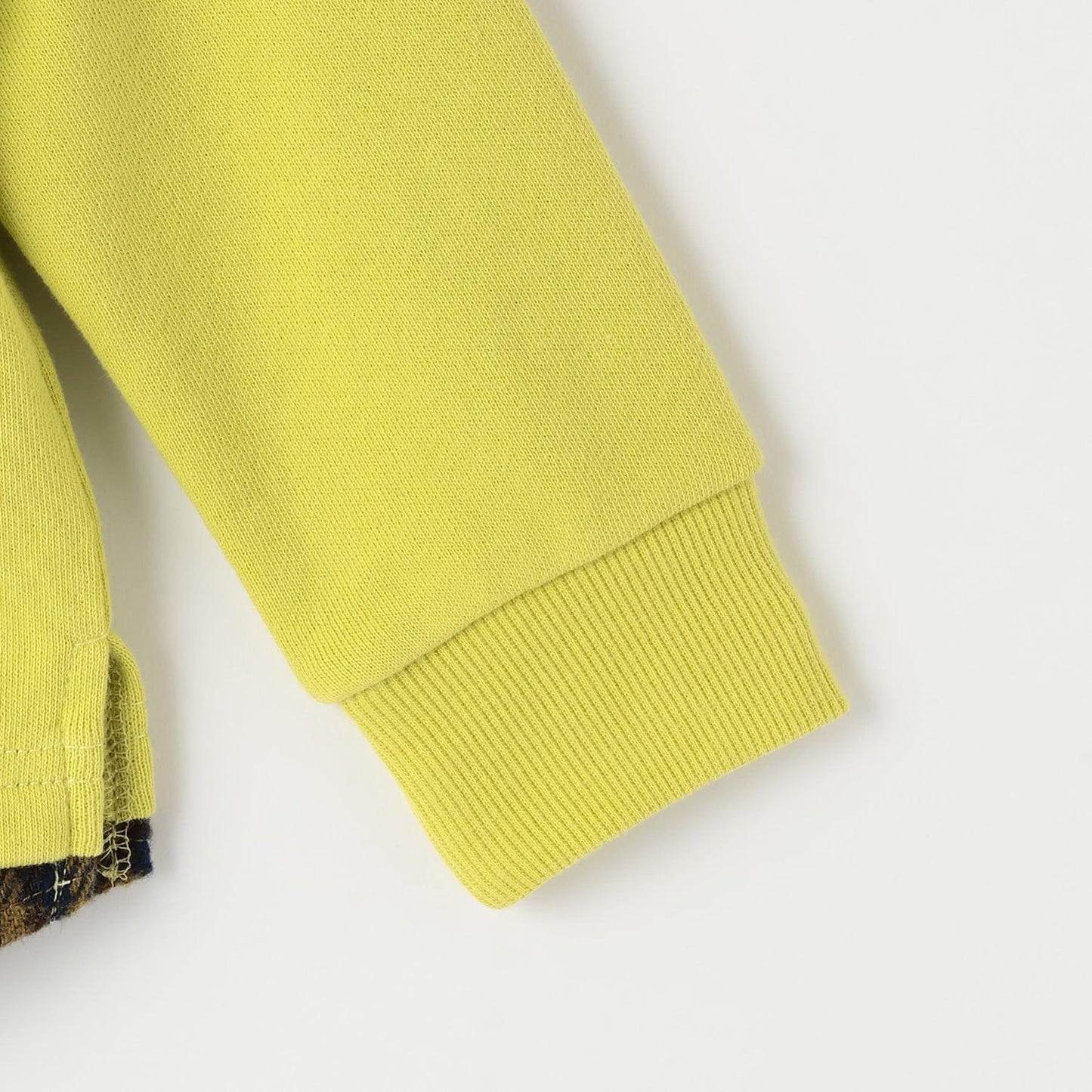 車刺繡×下襬格紋衛衣