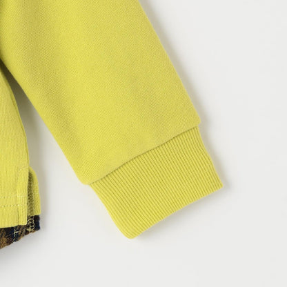 車刺繡×下襬格紋衛衣