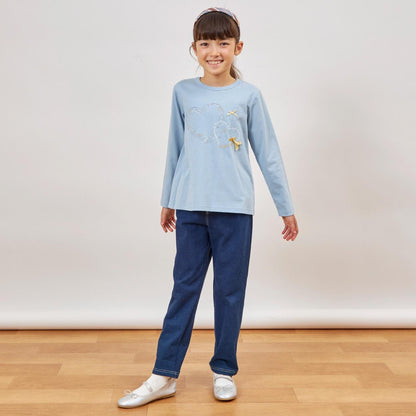 針織牛仔直筒褲