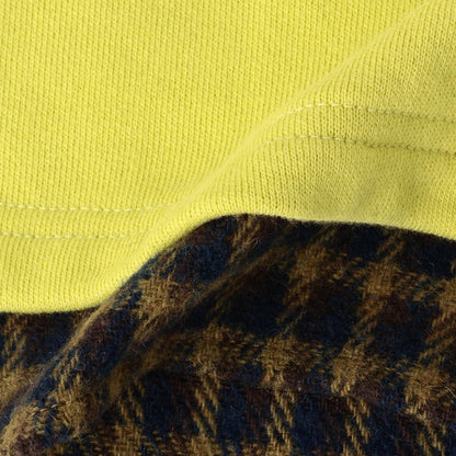 車刺繡×下襬格紋衛衣