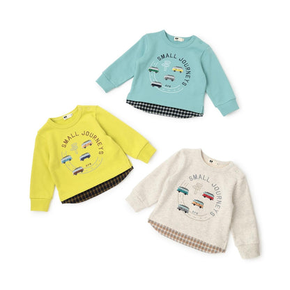 車刺繡×下襬格紋衛衣