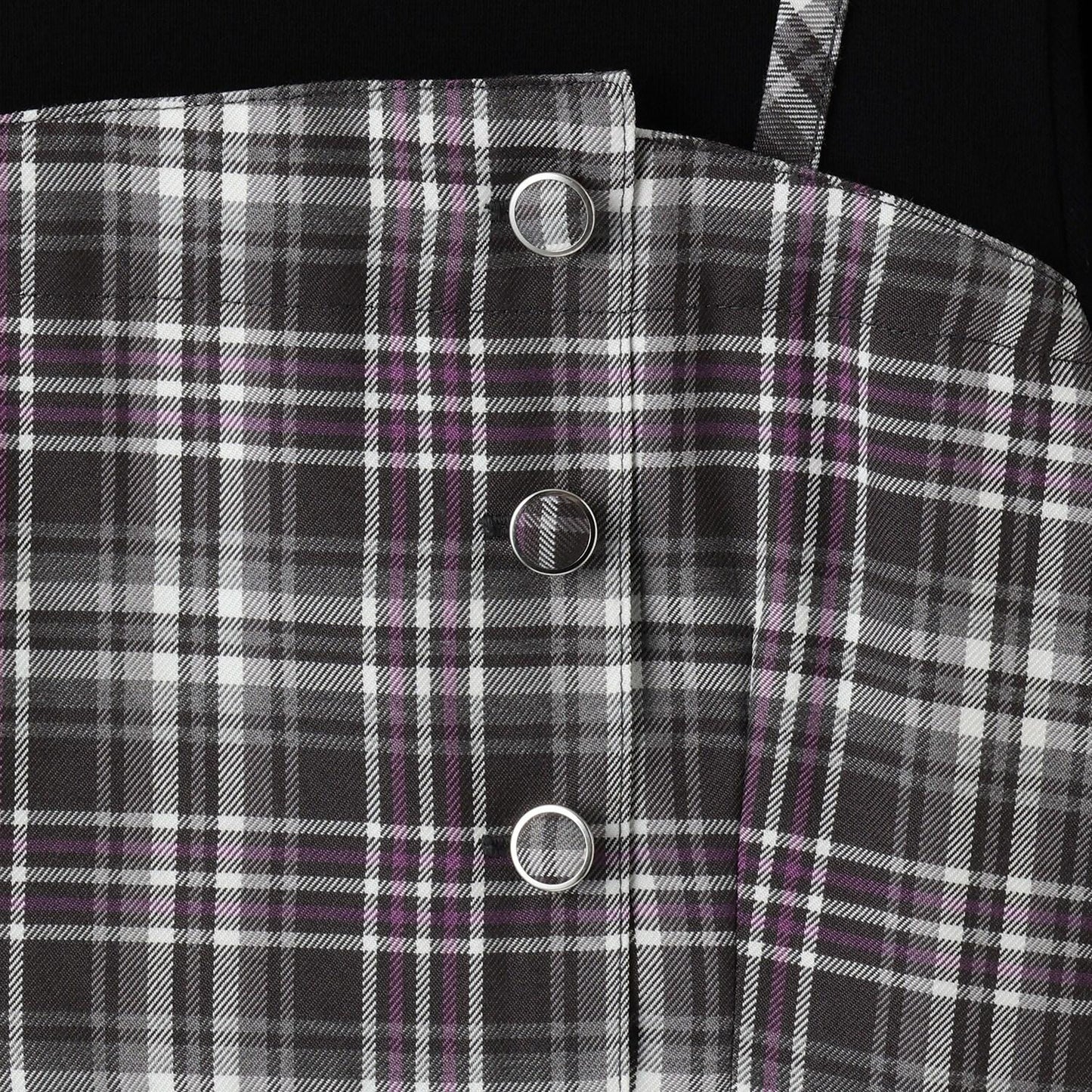 層疊風格格紋連衣裙