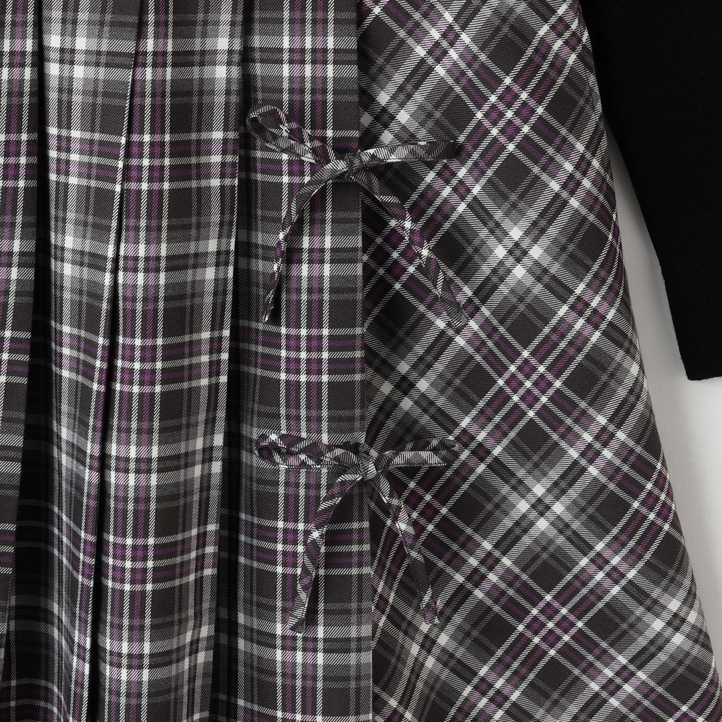 層疊風格格紋連衣裙