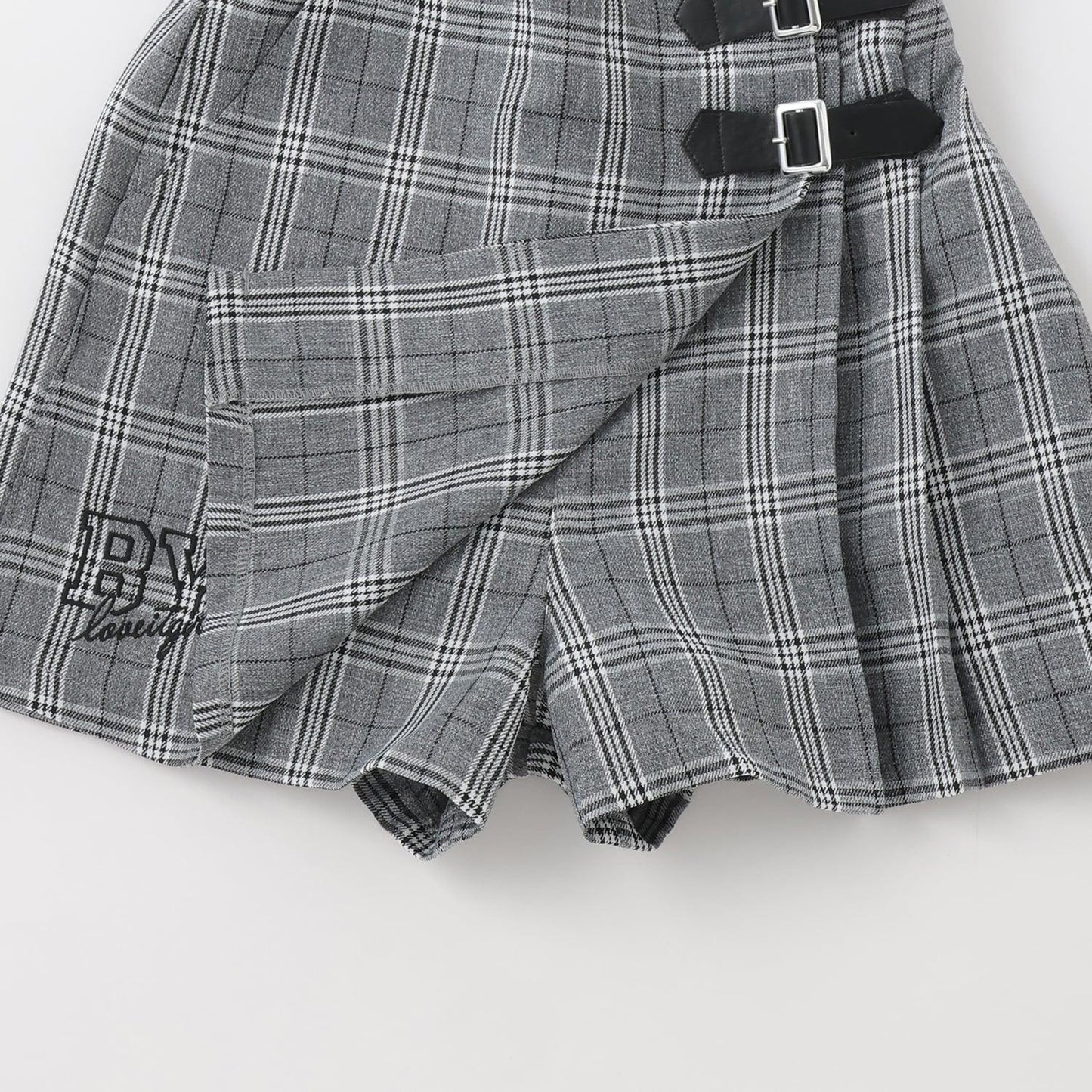 格紋半身裙褲