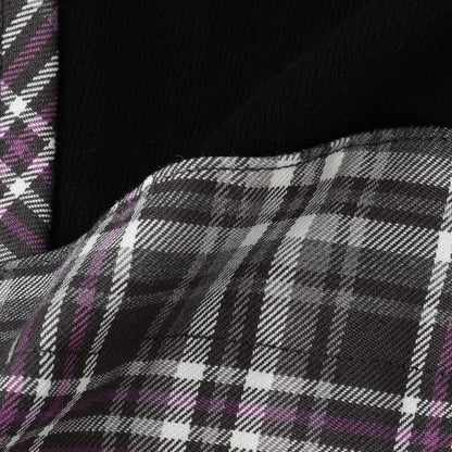 層疊風格格紋連衣裙