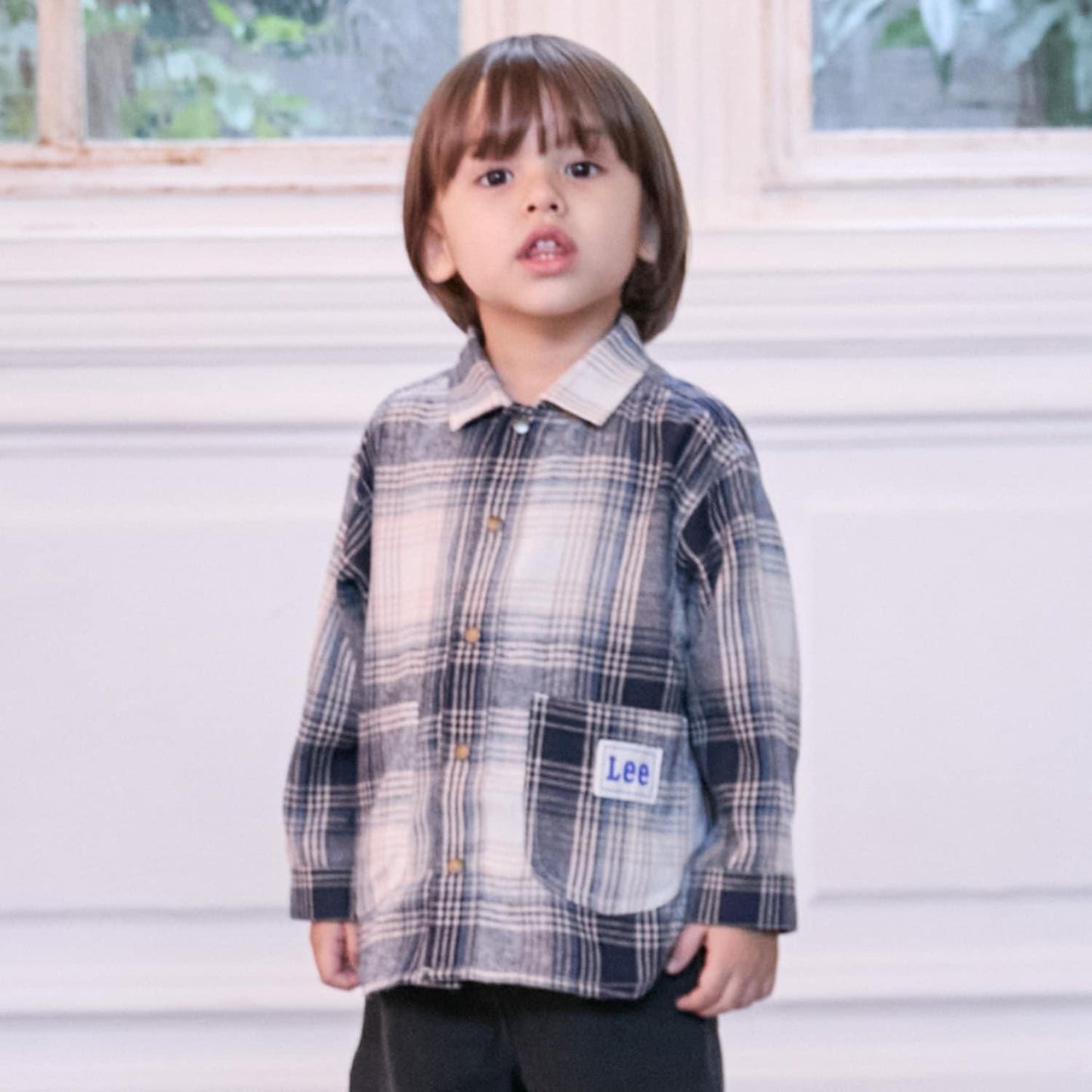 【Lee】牛仔格子襯衫