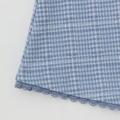 貓咪斜挎包提花格紋連衣裙