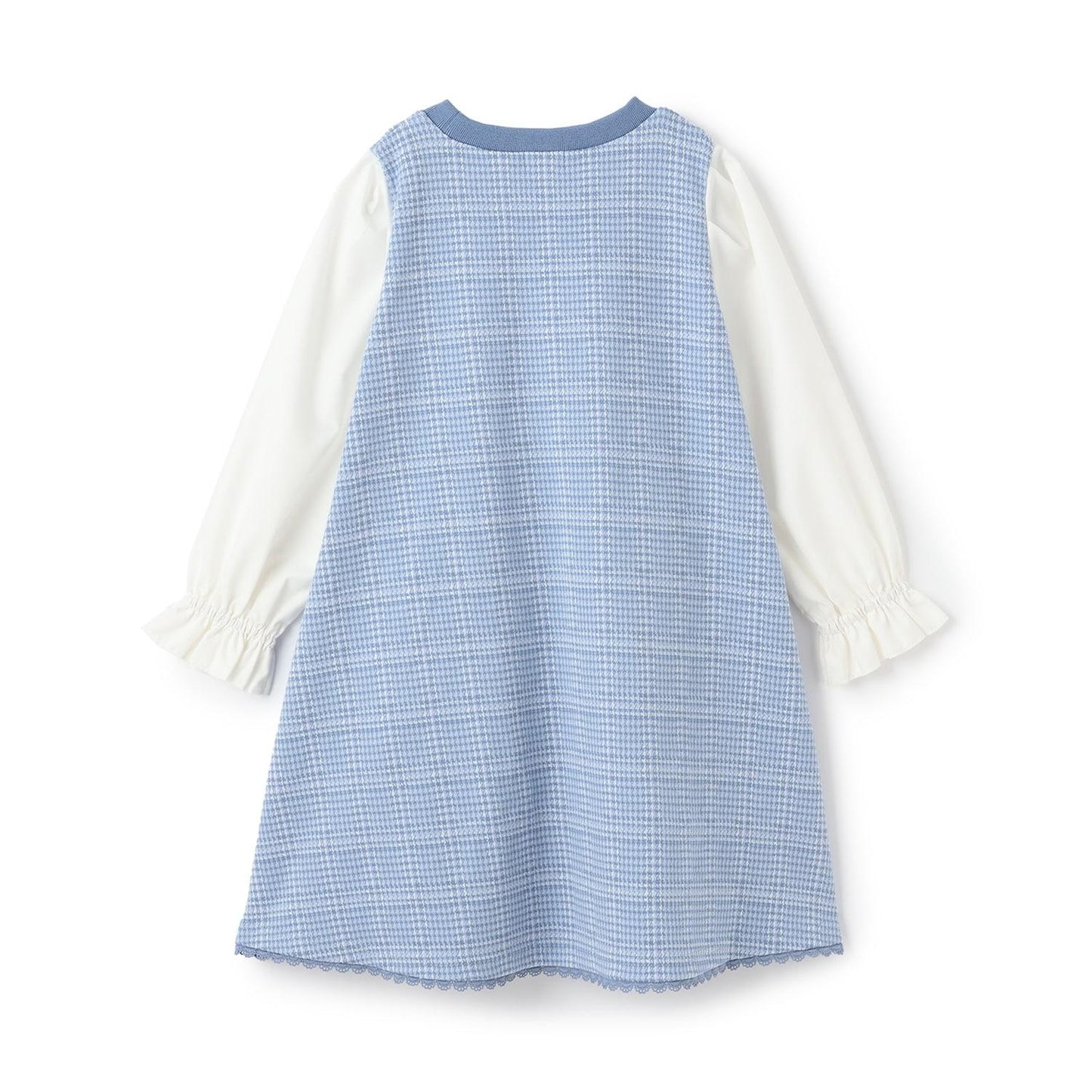 貓咪斜挎包提花格紋連衣裙