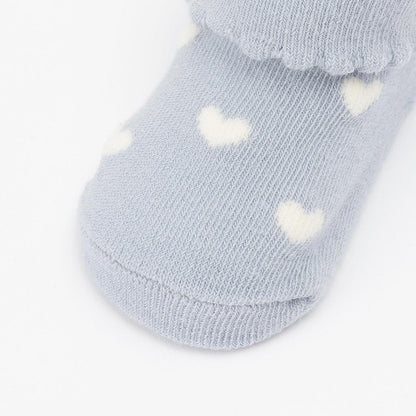 後綁帶蝴蝶結愛心杯形短襪