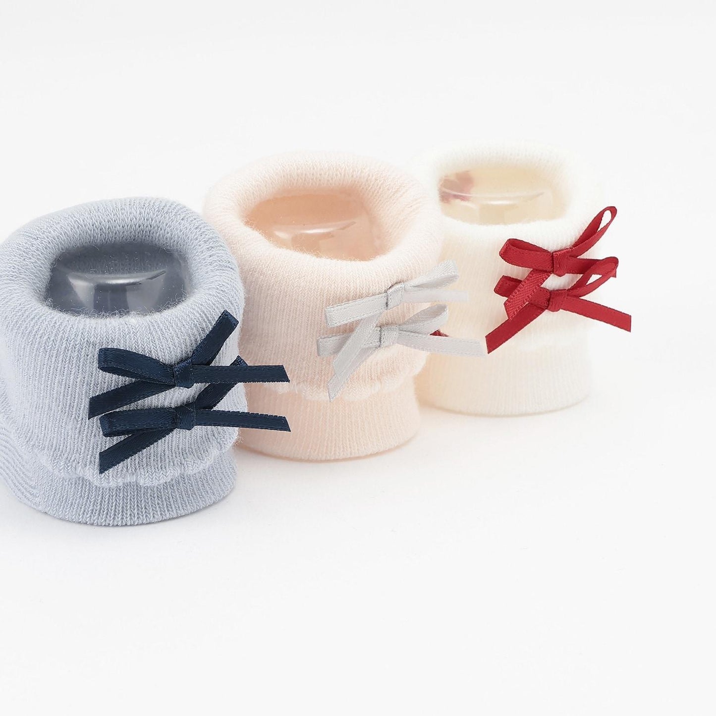 後綁帶蝴蝶結愛心杯形短襪