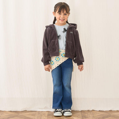 【柔軟天鵝絨】【可成套搭配】褶皺袖拉鍊連帽衫