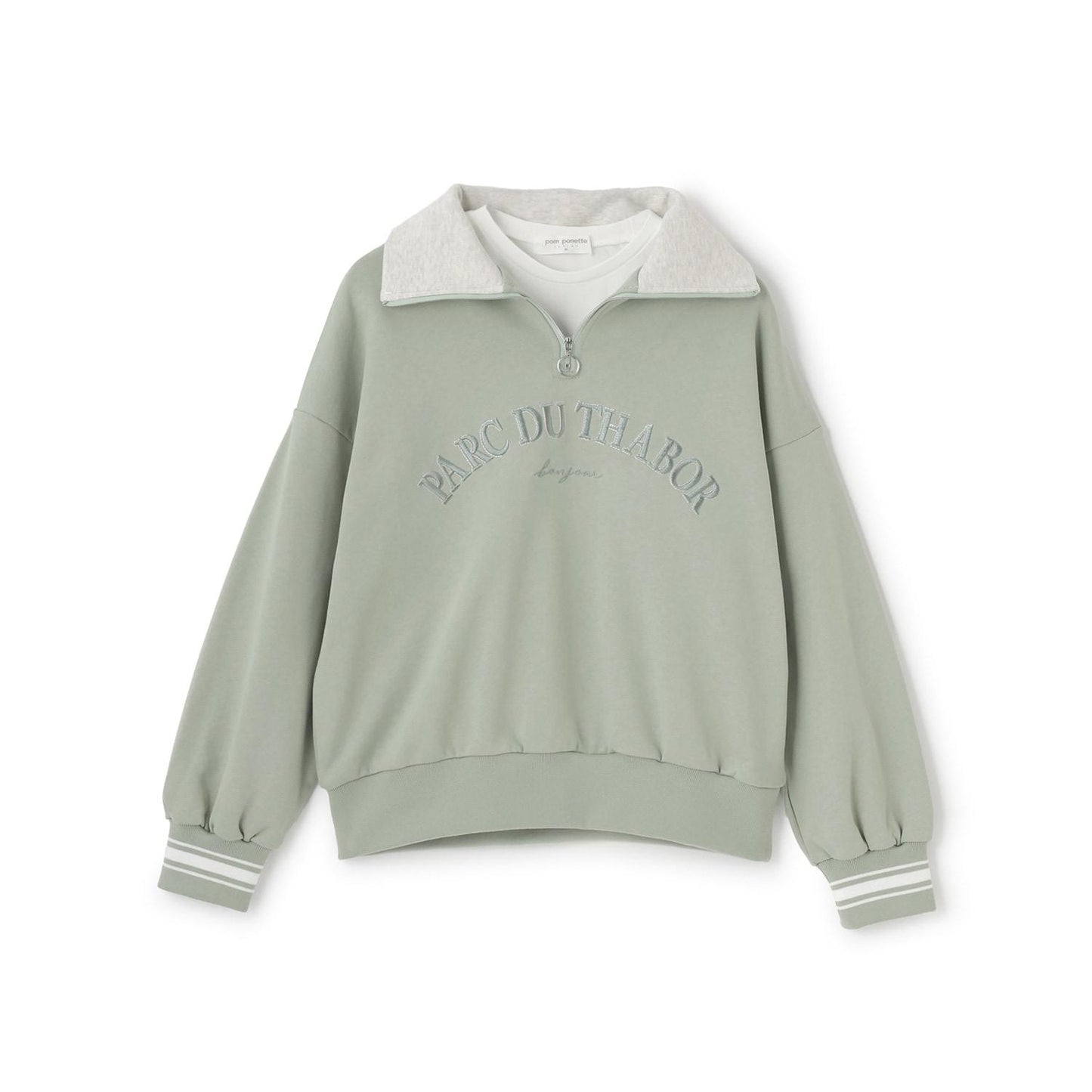 半拉鍊衛衣+長袖T恤套裝