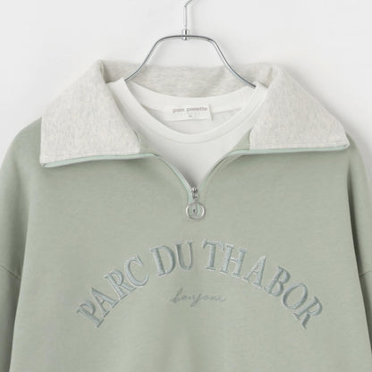 半拉鍊衛衣+長袖T恤套裝