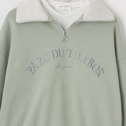 半拉鍊衛衣+長袖T恤套裝