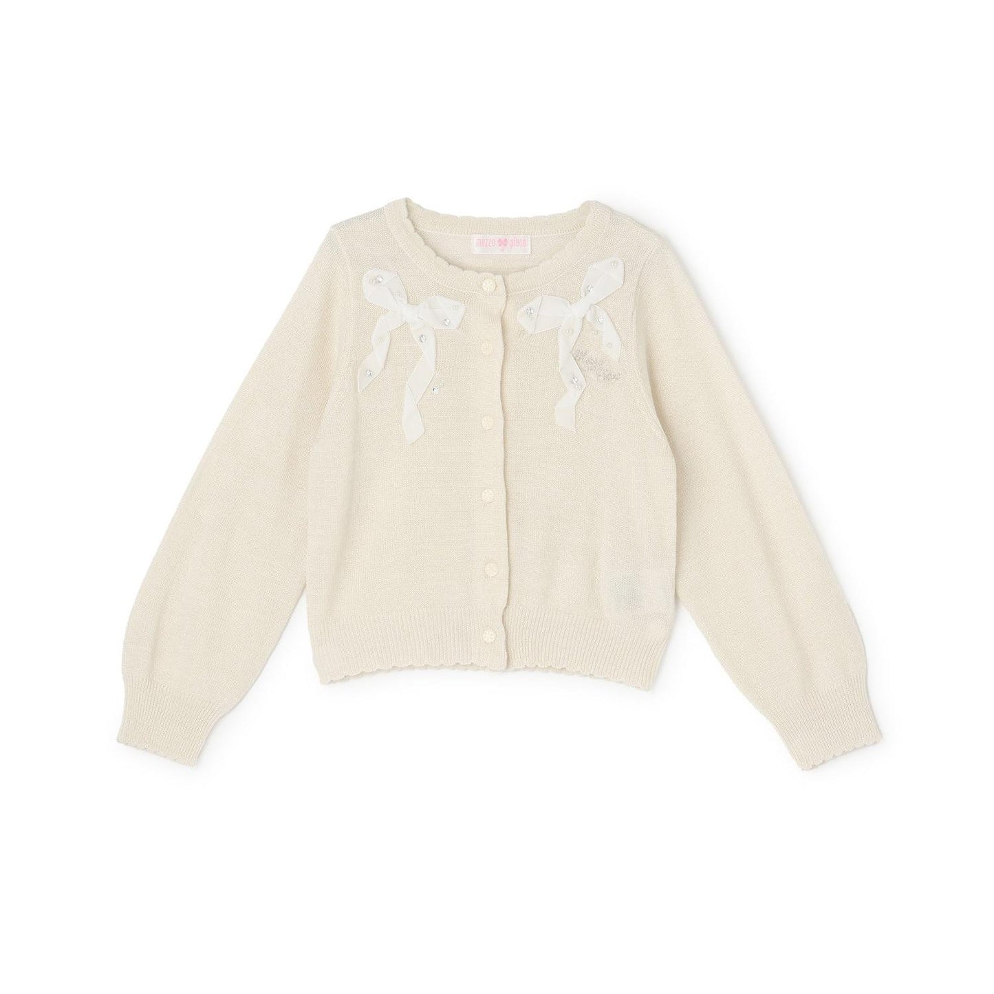 【人氣商品】【直營店無售】蝴蝶結亮絲針織開衫